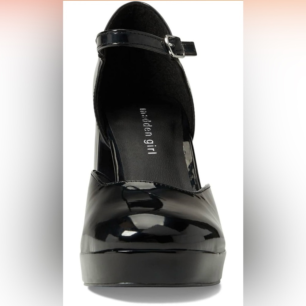 Madden Girl NIB Oliverr Black Patent Leather platform SZ 8.5 - Picture 2 of 10